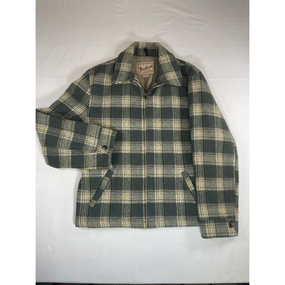 Vintage Woolrich Wool Barn-coat Green Plaid WM fall festival camp east coat